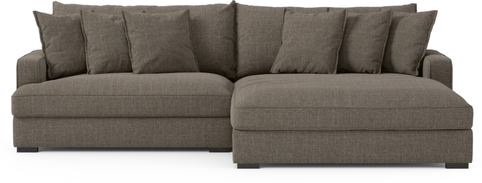 Rossi - 2-sits soffa med schäslong XL höger - Brun
