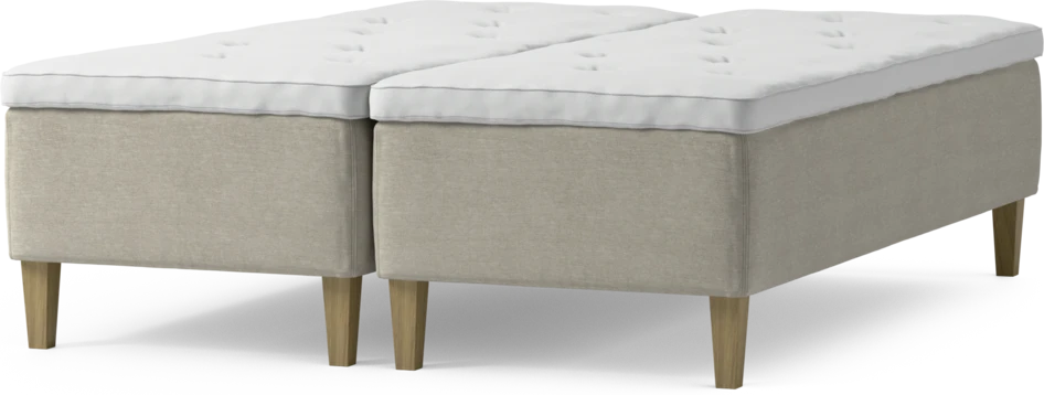 Delux Dream - Ramsäng, dubbelsäng med bäddmadrass och sängben - Beige