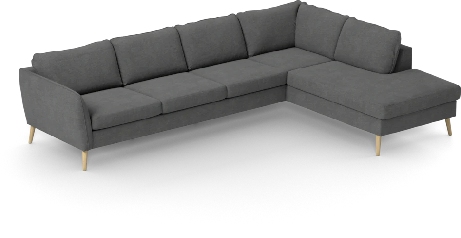 County - 3-sits soffa med divan höger - Grå