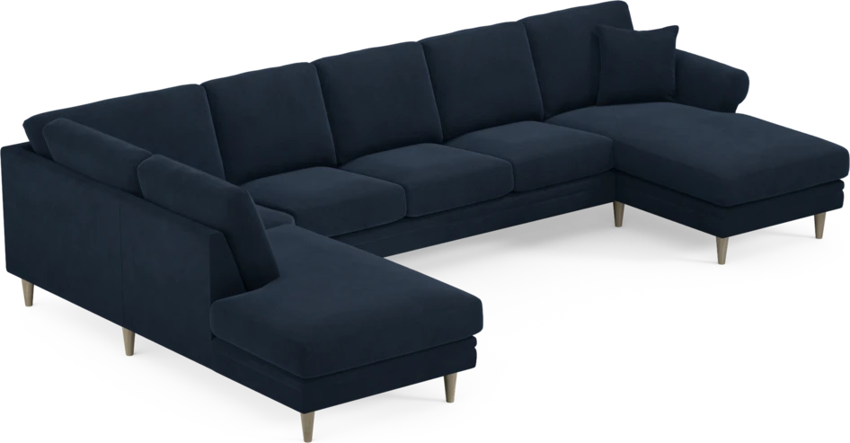 Eden - 3-sits soffa med divan vänster och schäslong höger - Blå