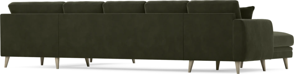 Eden - 3-sits soffa med schäslong vänster och divan höger - Grön