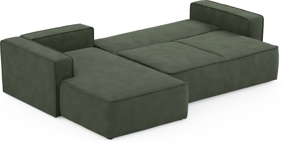 Ide - Bäddsoffa 3-sits med schäslong vänster - Grön