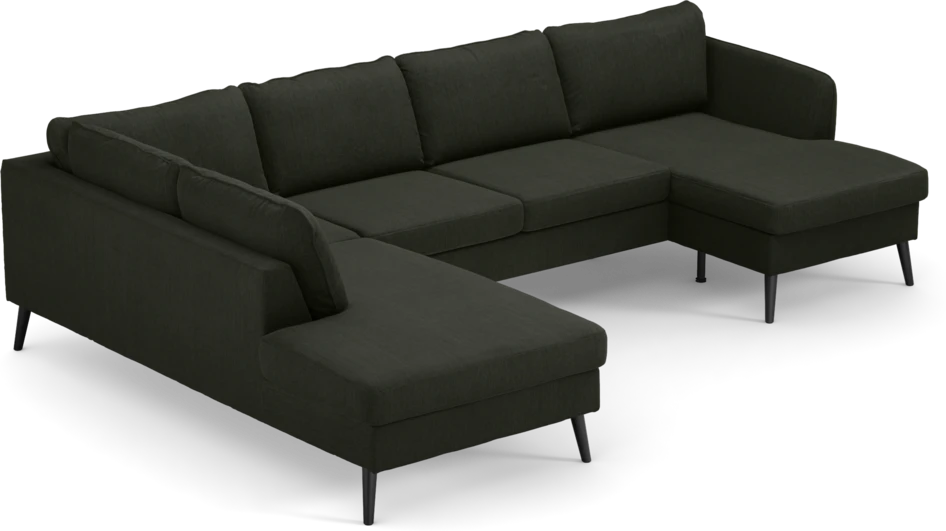 County - 3-sits soffa med divan vänster och schäslong höger - Grön