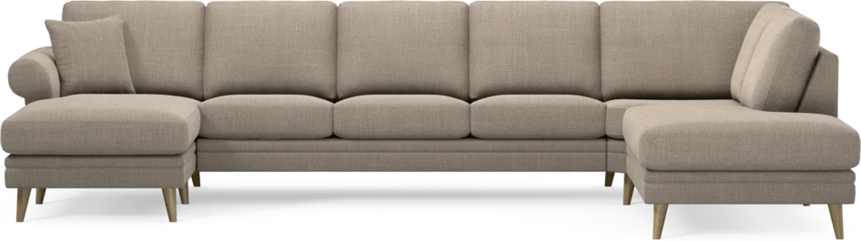 Eden - 3-sits soffa med schäslong vänster och divan höger - Beige