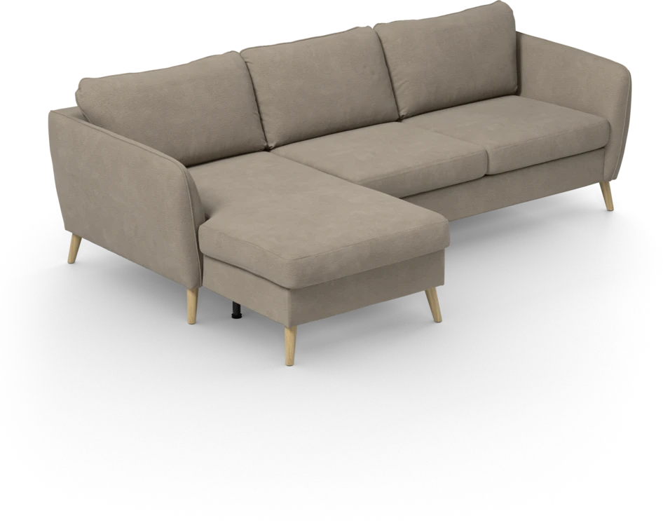 County - 3-sits soffa med flyttbar schäslong - Beige