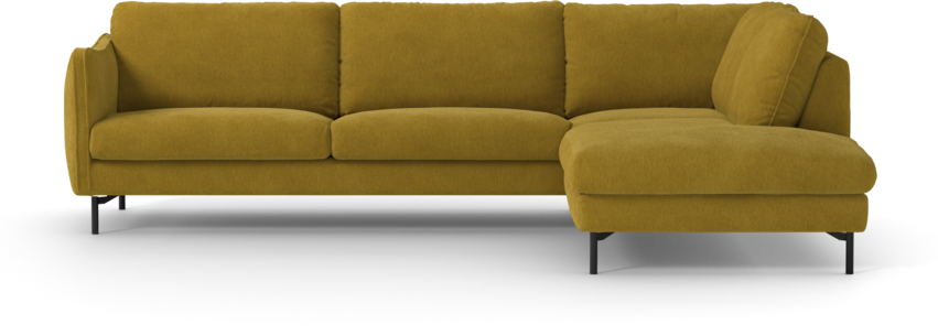 Madison Lux - 3-sits soffa med divan höger - Gul