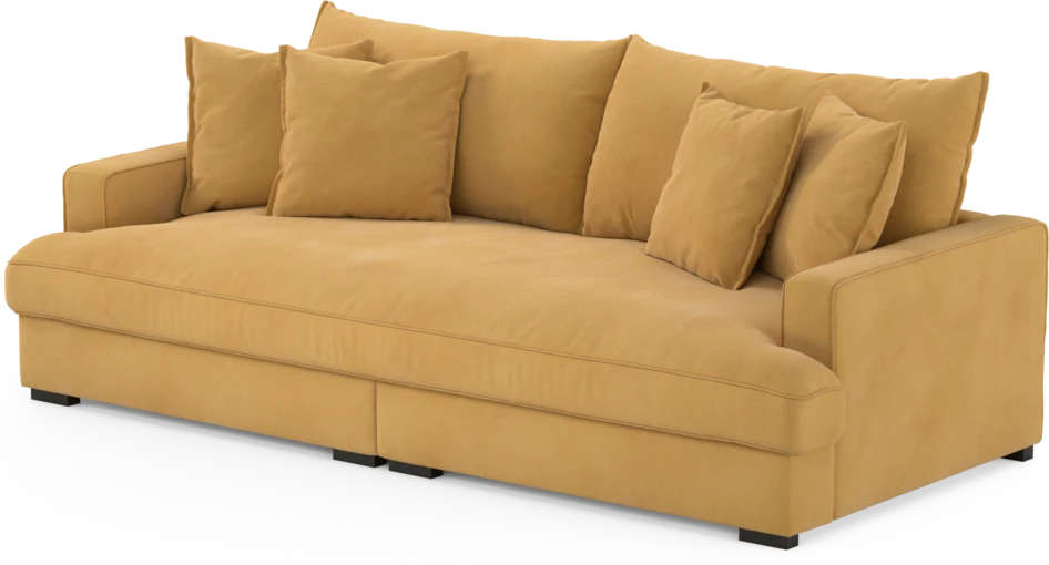 Rossi - 3-sits soffa, hel dyna - Gul