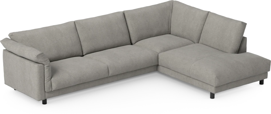 Cherrie - 3-sits soffa med divan höger, fast klädsel - Grå