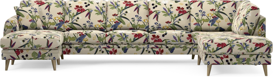 Eden - 3-sits soffa med schäslong vänster och divan höger - Flerfärgad