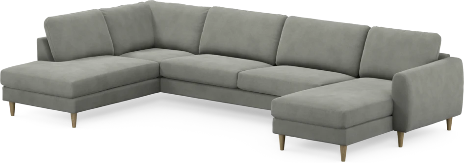 Bridge - 3-sits soffa med divan vänster och schäslong höger - Grå
