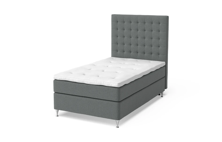 Sleep Delux - Kontinentalsäng, enkelsäng med bäddmadrass Dream Delux vit - Grå