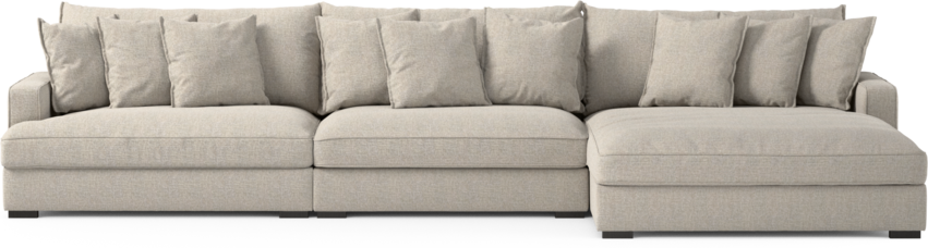 Rossi - 4-sits soffa med schäslong XL höger - Beige
