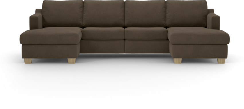 Friday - 2-sits soffa med två schäslonger - Brun