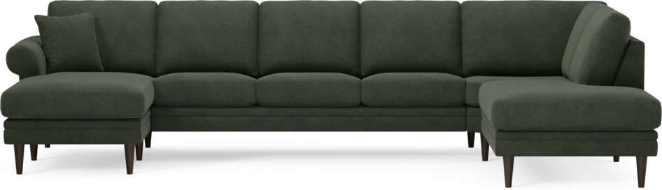 Eden - 3-sits soffa med schäslong vänster och divan höger - Grön