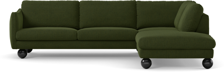 Madison Lux - 3-sits soffa med divan höger - Grön