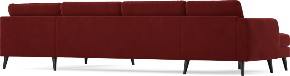 Bridge - 3-sits soffa med schäslong vänster och divan höger - Röd
