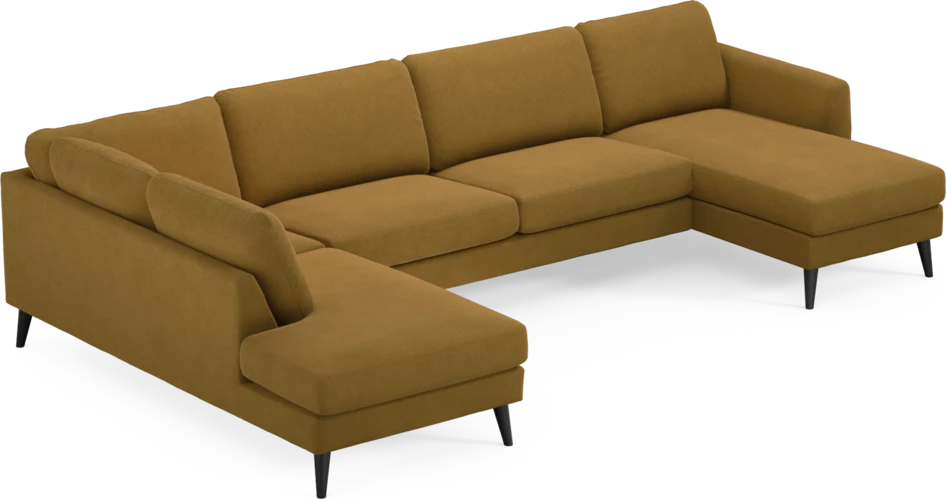 Bridge - 3-sits soffa med divan vänster och schäslong höger - Gul