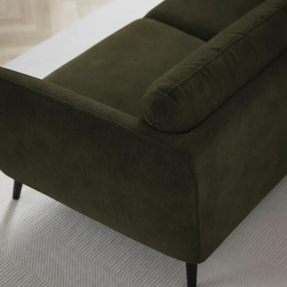 Madison Lux - 3-sits soffa med schäslong höger - Grön