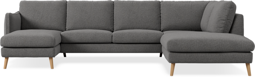 Madison Lux - 2-sits soffa med schäslong vänster och divan höger - Grå