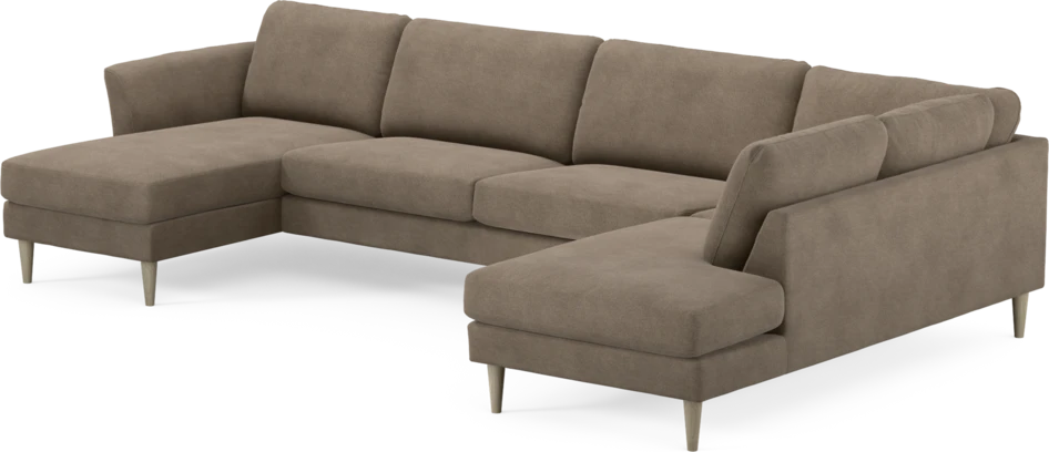 Bridge - 3-sits soffa med schäslong vänster och divan höger - Brun