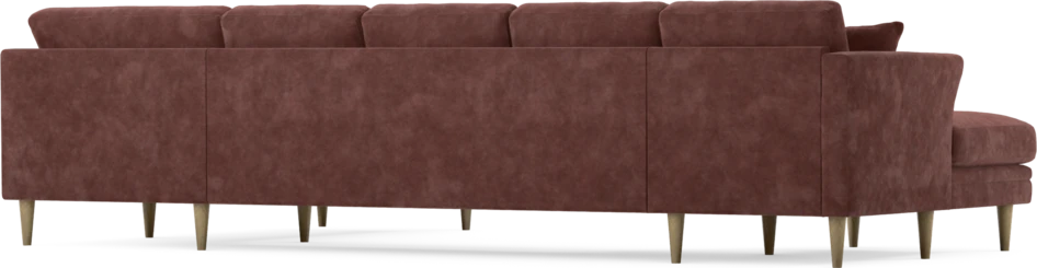 Eden - 3-sits soffa med schäslong vänster och divan höger - Röd