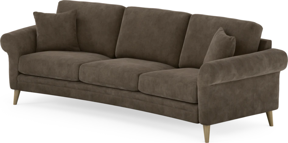 Eden - 3-sits soffa svängd - Brun