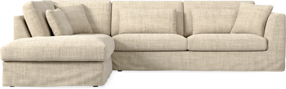 Willow - 3-sits soffa med divan vänster, med kappa - Beige