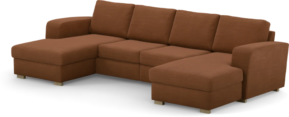 Friday - 2-sits soffa med två schäslonger - Orange