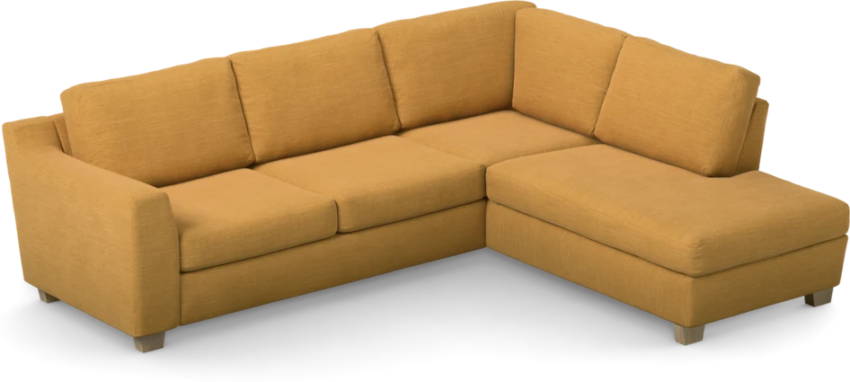 Friday - 2,5-sits soffa med divan höger - Gul