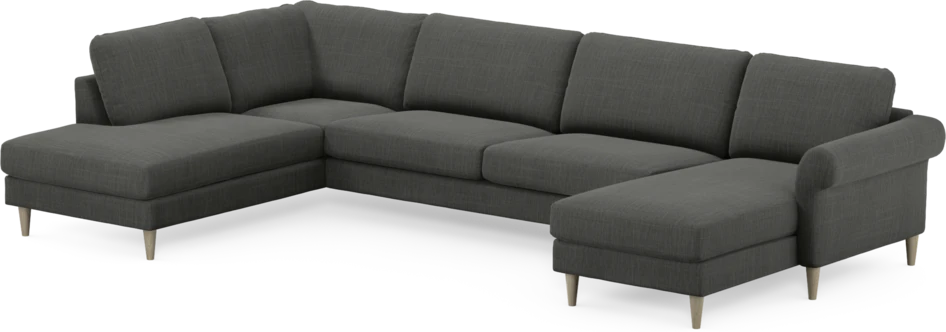 Bridge - 3-sits soffa med divan vänster och schäslong höger - Grå