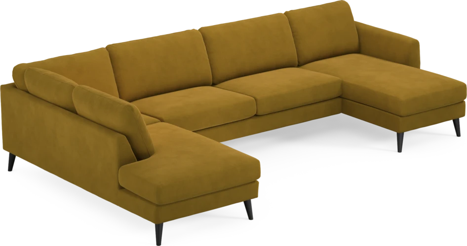 Bridge - 3-sits soffa med divan vänster och schäslong höger - Gul