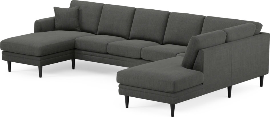 Eden - 3-sits soffa med schäslong vänster och divan höger - Grå