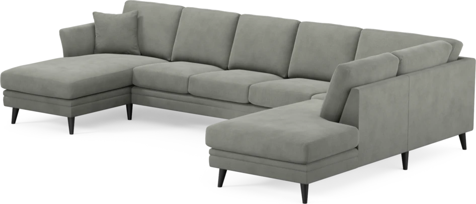 Eden - 3-sits soffa med schäslong vänster och divan höger - Grå