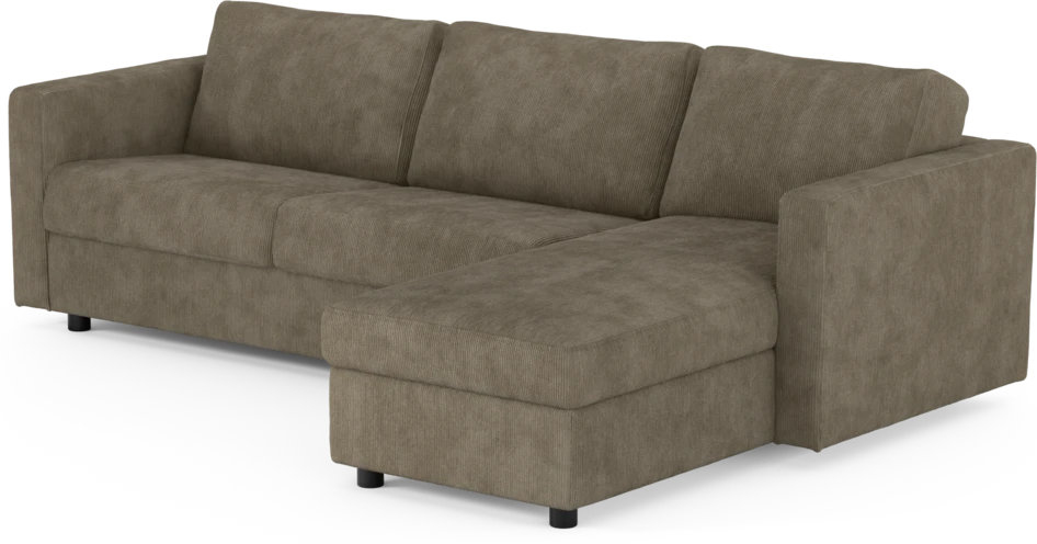 Lindö - Bäddsoffa 2,5-sits med schäslong, vändbar - Beige