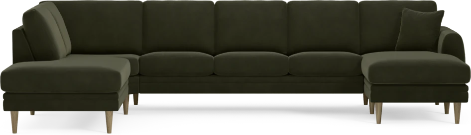 Eden - 3-sits soffa med divan vänster och schäslong höger - Grön