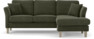 Eden - 2-sits soffa med schäslong - Grön