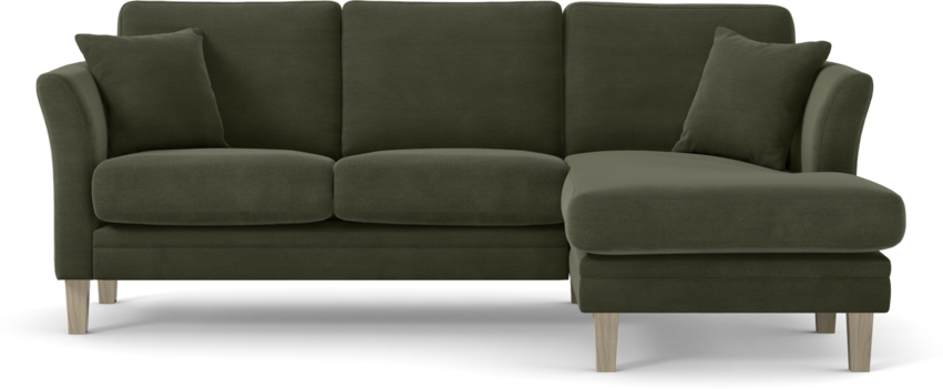 Eden - 2-sits soffa med schäslong - Grön
