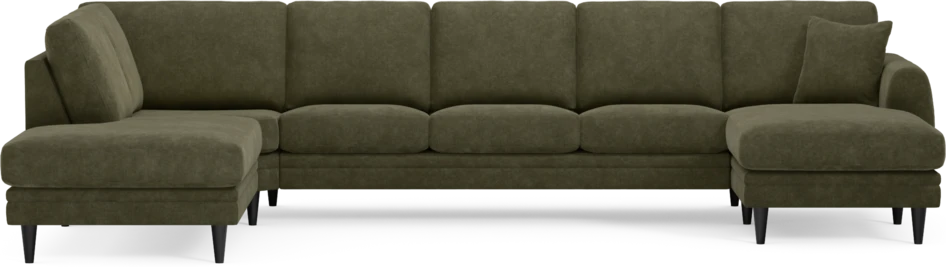 Eden - 3-sits soffa med divan vänster och schäslong höger - Grön