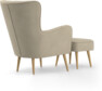 Cordelia - Fåtölj med fotpall - Beige