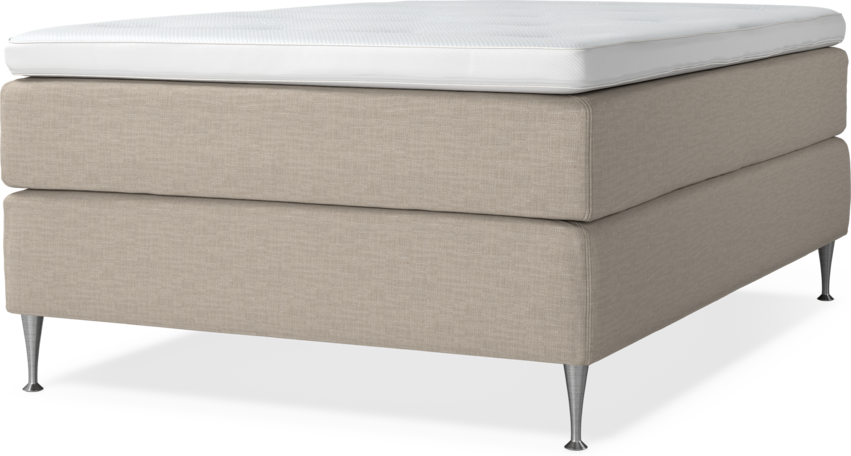 Delux Exclusive - Kontinentalsäng, enkelsäng 140 cm med bäddmadrass - Beige