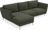Madison Lux - 2-sits soffa med schäslong vänster - Grön