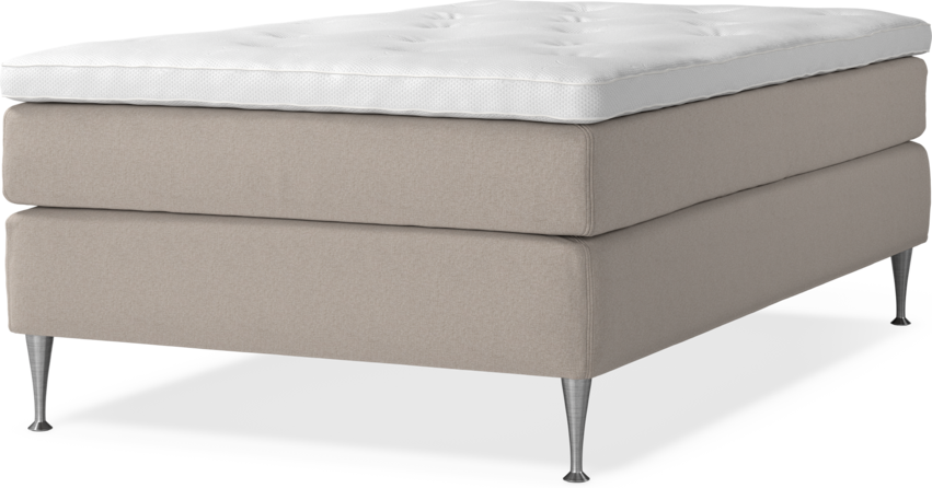 Delux Sense - Kontinentalsäng, enkelsäng 120 cm med bäddmadrass - Beige