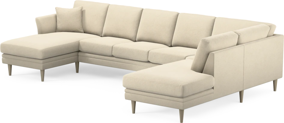 Eden - 3-sits soffa med schäslong vänster och divan höger - Beige