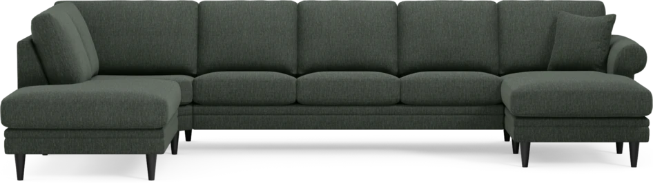 Eden - 3-sits soffa med divan vänster och schäslong höger - Grön