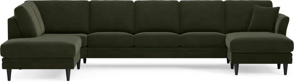 Eden - 3-sits soffa med divan vänster och schäslong höger - Grön