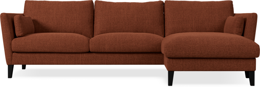 Winston - 3-sits soffa med schäslong, vändbar - Röd