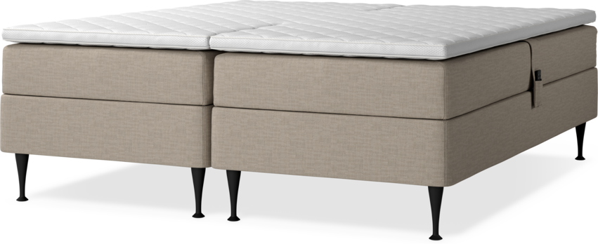 Delux Sense - Ställbar säng, dubbelsäng med bäddmadrass - Beige