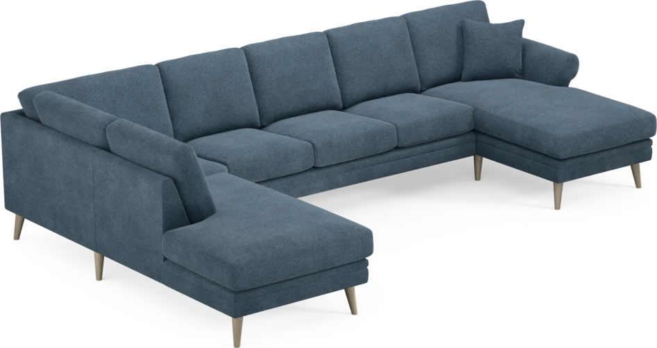 Eden - 3-sits soffa med divan vänster och schäslong höger - Blå