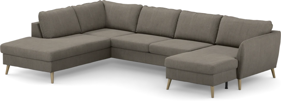 County - 3-sits soffa med divan vänster och schäslong höger - Brun