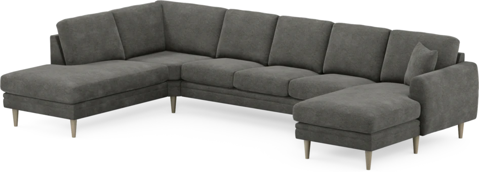 Eden - 3-sits soffa med divan vänster och schäslong höger - Grå